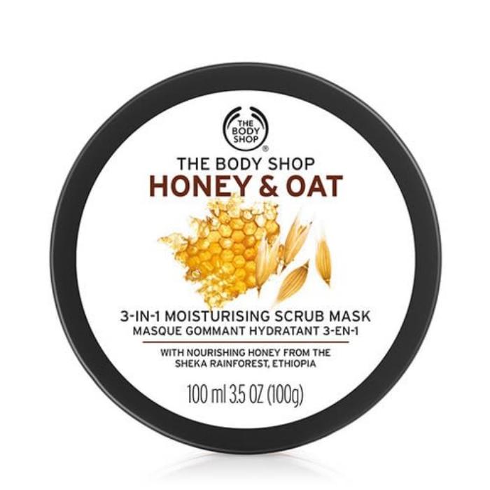 The Body Shop Honey & Oat 3-in-1 Moisturizing Scrub Mask